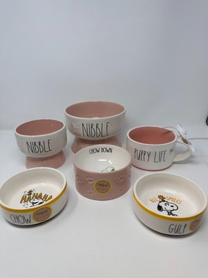 Rae Dunn x Peanuts Snoopy Pet Bowls, Pink & White, Sold Separately, NEW