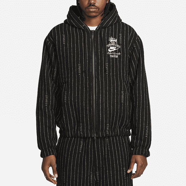 Nike x Stussy Striped Wool Jacket Black | eBay