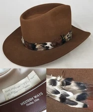 Resistol Cowboy Hat 7 1/2 Mink Beaver feather Self Conforming Round Up NICE!