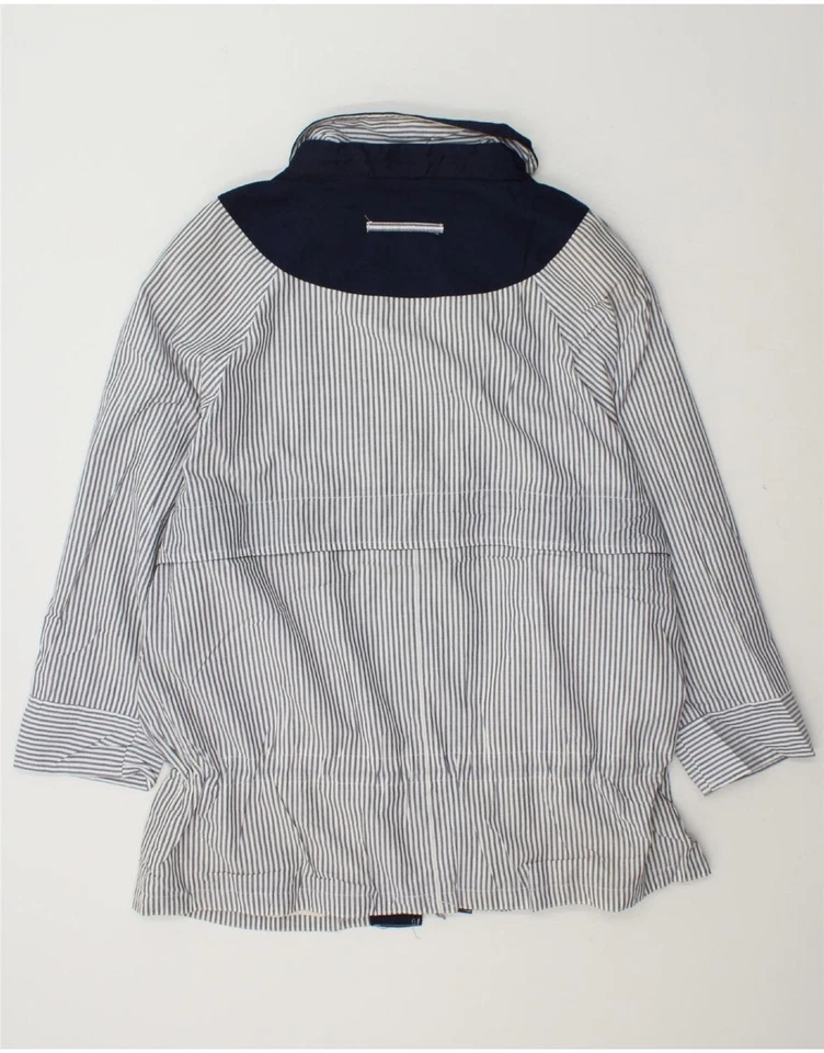 BONITA Womens Windbreaker Jacket EU 42 Large Navy Blue Striped Polyester BC05 - Image 2 of 4