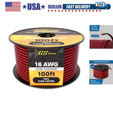 16 Gauge Wire 100ft Oxygen Free, OFC Pure Copper Electrical 12v Low Voltage S...