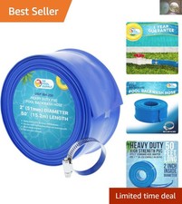 Durable Blue 2" x 50' Pool Drain Hose - Perfect for Sump Pump Discharge