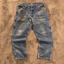 Dickies Mens Double Knee Carpenter Jeans 38x30 Blue Denim Distressed Workwear