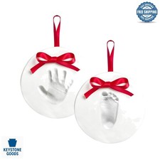 Babyprints 2-Pack Baby's First Handprint  Footprint Ornaments Kit - No-Bake ...