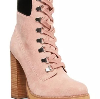 Train Light Pink Lace Up Ankle Madden Girl heeled hiking Boot.  Size 7.5 NWOT