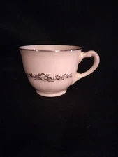Homer Laughlin "Coronet" Platinum Floral Wreath Coffee/Tea Cup.            (198)