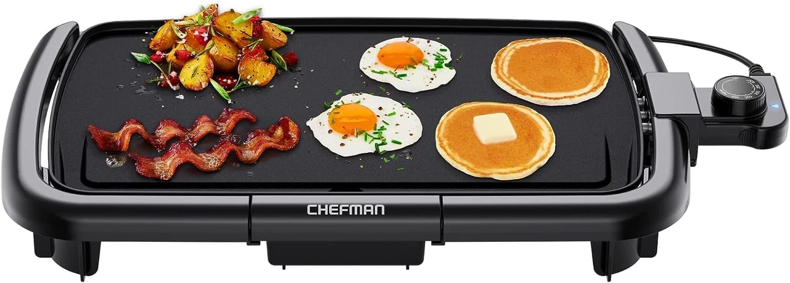 Electric Indoor Grill Griddle Non Stick 1200W Adjustable Temp Countertop