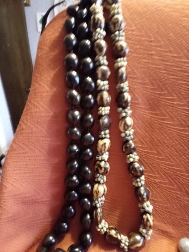 2 Hawaiian Kukui Nut Lei Necklaces..so cute