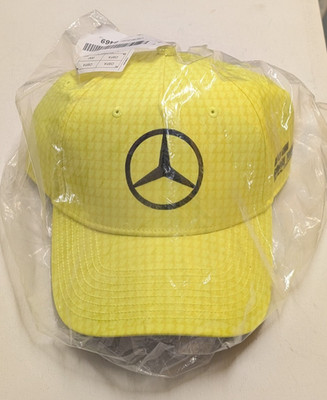 Mercedes F1 Formel 1 Team Herren Cap Lewis Hamilton Neon Gelb Hahnentritt Mütze