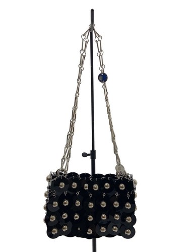 paco rabanne Sparkle Shoulder Bag Black 2235676 Women's Auth
