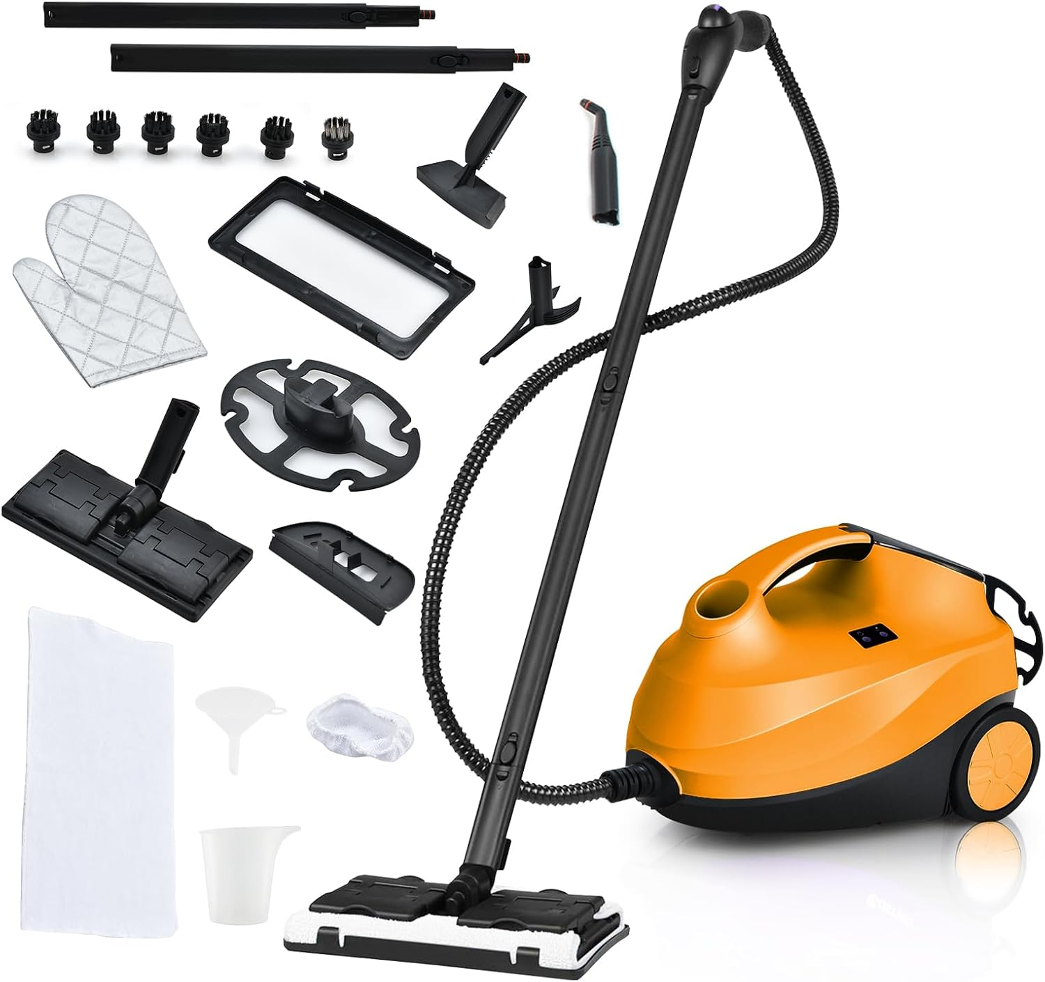 Steam Cleaner 2000W Multipurpose Steam Mop 20 Accessories 1.5L Tank Yellow
