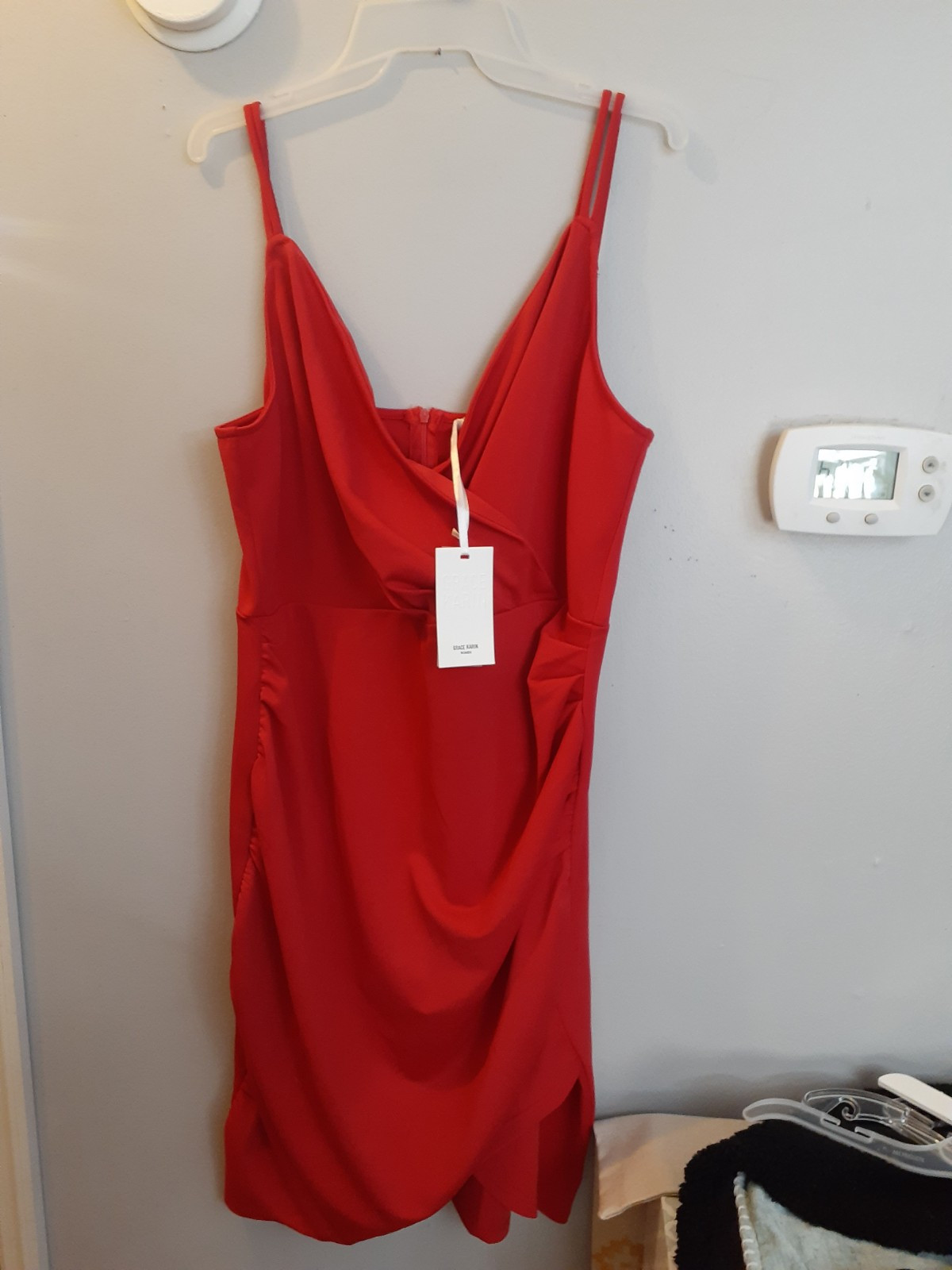 Grace Karin Red Wrap Spaghetti Strap Dress XL Prom Party Wedding Cocktail Attire