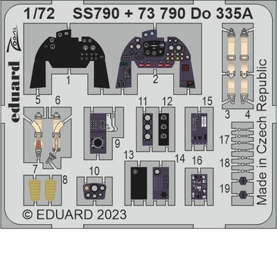 Eduard 1/72 Dornier Do 335A Detail set for Hobby 2000/Dragon kits