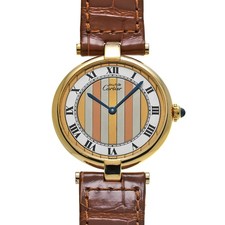 CARTIER Vendome Lm 590003 White Case Size 30 x 30 mm Unisex Used Watch #10106