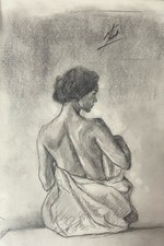 ORIGINAL MARIO MENDOZA HANDMADE GRAPHITE DRAWING  STUDY WOMAN SKETCH PORTRAIT