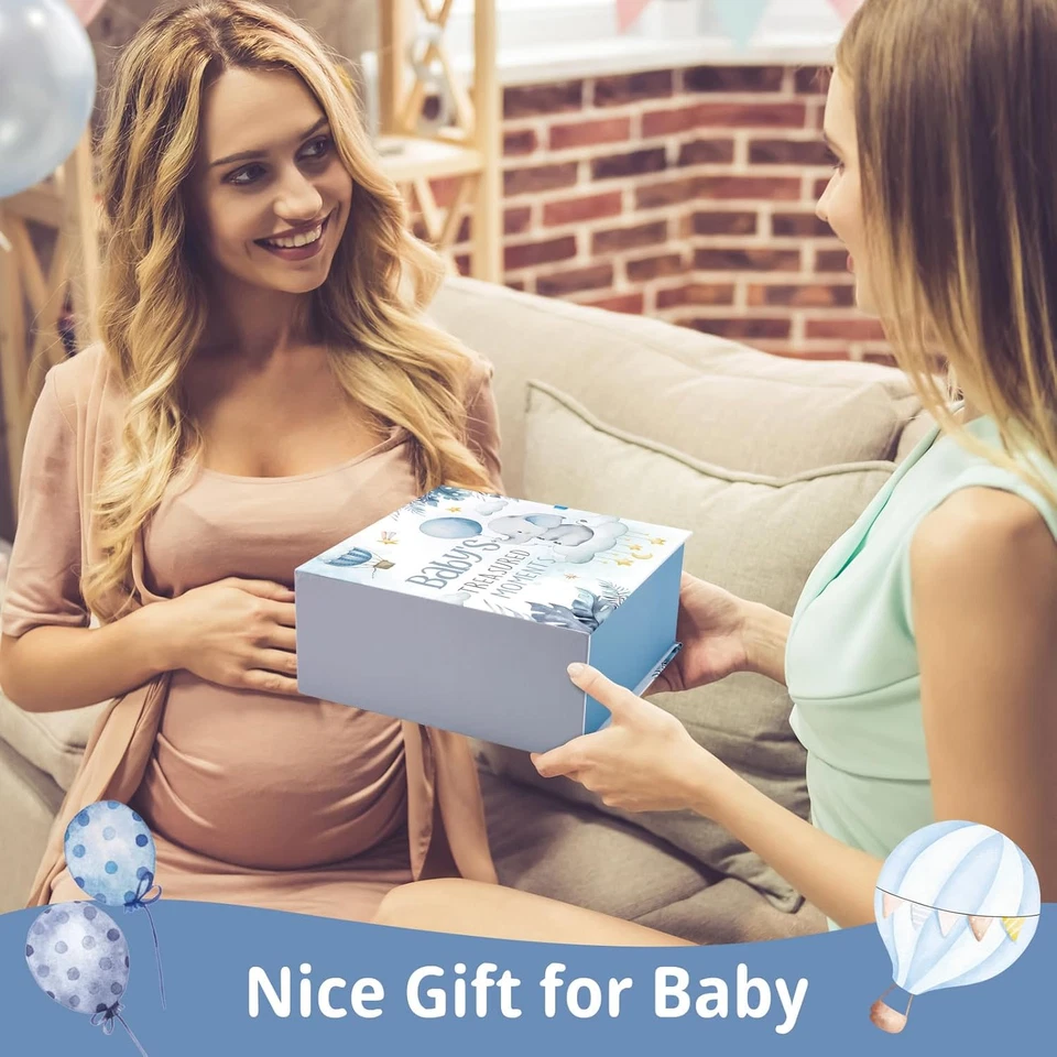 Baby Keepsake Box Treasured Memories Elephant Newborn Memory Organizer 9 Labeled - Image 3 of 4