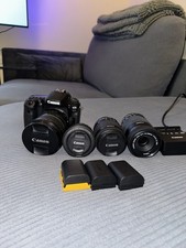 Canon EOS 90D DSLR Camera Bundle – 4 Lenses + Batteries + Charger – EXC