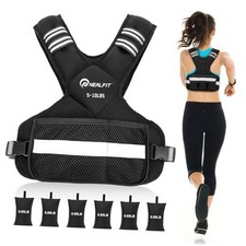 Weighted Vest for Women and Men, 5-10lb/11-20lb/18-30lb 5-10 lbs Black