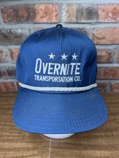 Vintage Overnite Transportation Co Made In USA Navy Blue SnapBack Hat Trucking