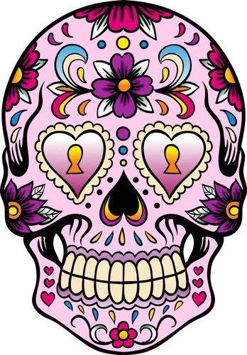 Skull Mexican Sugar Holiday Dia De Los Muertos Self Adhesive Vinyl Sticker