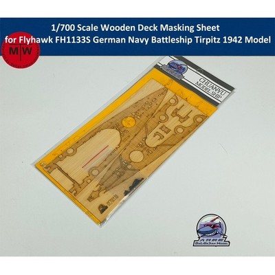 1/700 Wooden Deck Masking Sheet for Flyhawk FH1133S German Tirpitz 1942 Battlesh