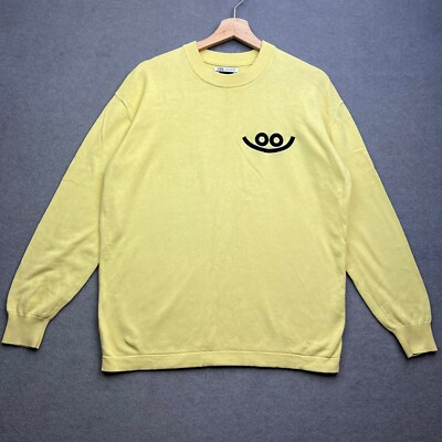 ZARA x FAES Herren Sweatshirt Medium Smiley Pullover Cotton Face Classic Rare Crew