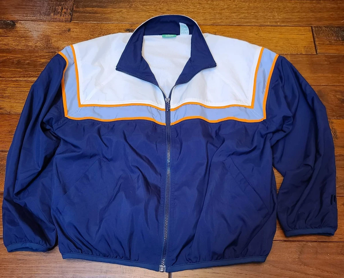 VTG Prince Tennis Windbreaker Zip-Up Jacket Men's Size M blue yellow white