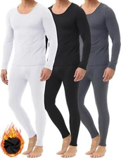 Men Thermal Underwear Long Johns Fleece Lined Soft and Warm Sets Base Layer UK