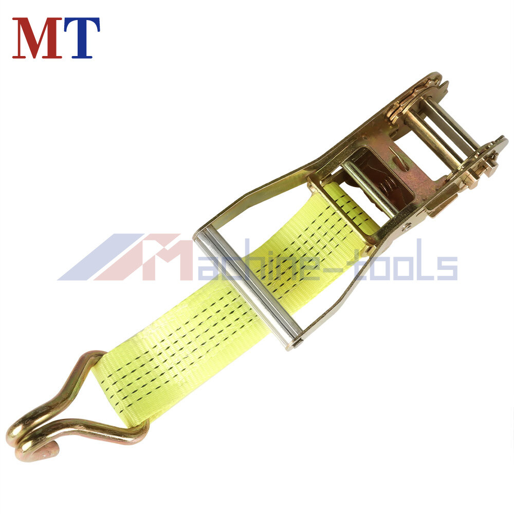 8 Pack Yellow Ratchet Straps J Hook 2" x 15' 5000 Lbs Heavy Duty Tie Downs