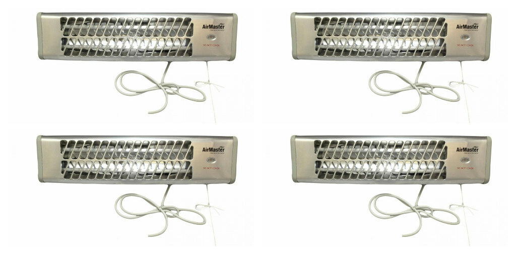 4 x Quartz Infra Red Wall Mounted Heater 600W/1200W