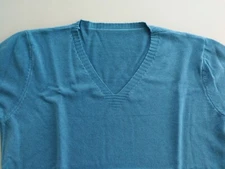 Women's Sexy V-Neck Cashmere-Like Pullover Knitwear Sweaters Top LBlue M