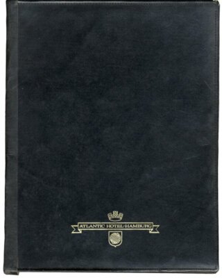 Atlantic Hotel Hamburg. 2 großformatige Speise- oder Dokumentenmappen des bekann