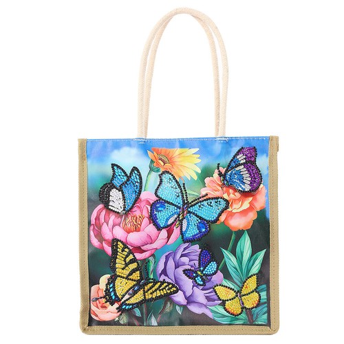 5D Diamond Painting Handbag DIY Linen Shopping Storage Bag Tote Craft