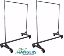 Only Hangers Heavy Duty Commercial Rolling Z Rack Black Base (SET OF 2)