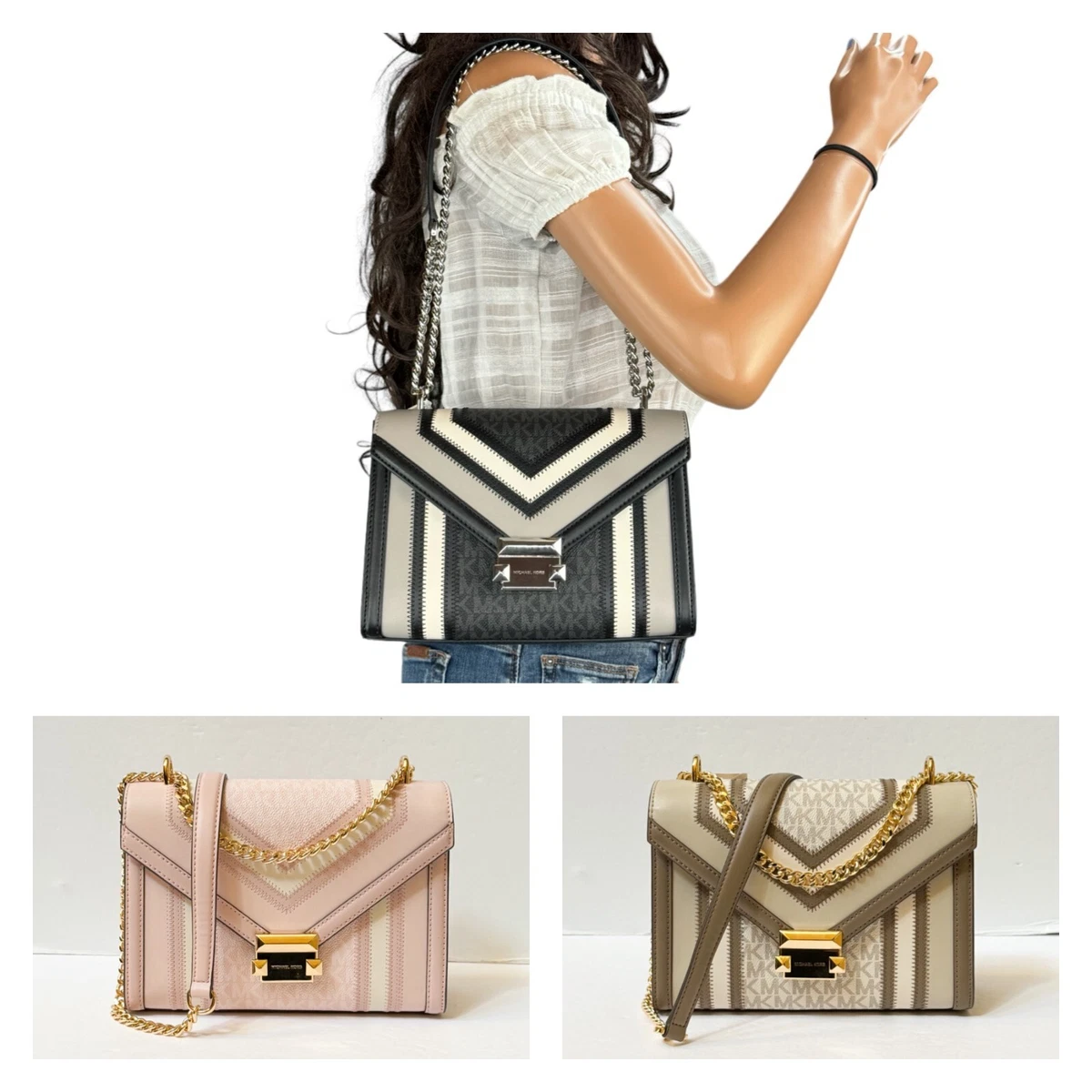 MICHAEL KORS WHITNEY MEDIUM FLAP CHAIN SHOULDER CROSSBODY BAG | eBay 