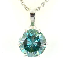 RARE 6 Ct Certified Blue Diamond Pendant Necklace-FREE Diamond studs.Free Tariff