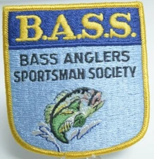 BASS ANGLERS SPORTSMAN SOCIETY B.A.S.S. EMBROIDERED FISH PATCH 