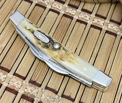 Case XX USA 2023 Peachseed Jig AMBER Bone 10723 Stainless Small