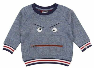 Neupreis, Lilly & Sid - blau meliert, Bio-Baumwolle, Zippy Monster Bio Sweat