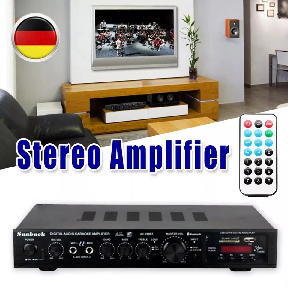 2000W Verstärker Vollverstärker HiFi Stereo Amplifier Digital FM Bluetooth DE - Bild 3 von 4