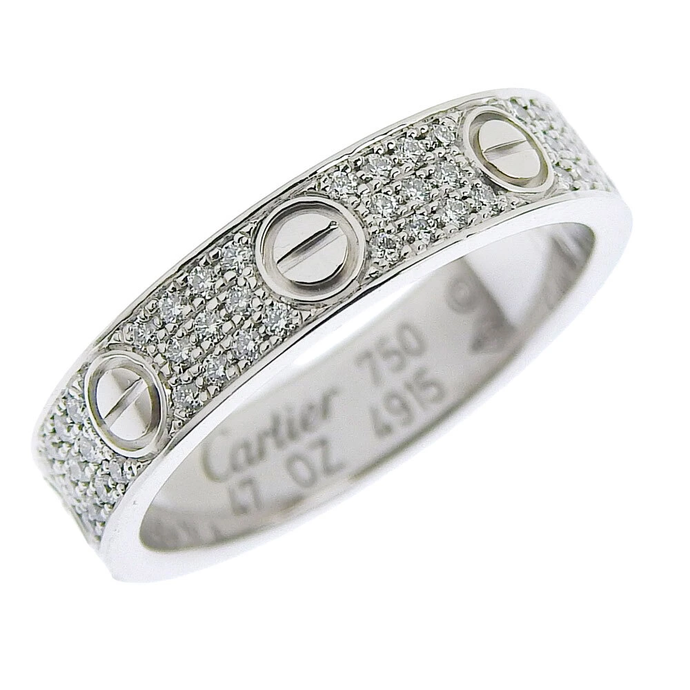 CARTIER Pave Diamond mini love ring Ring K18 white gold/diamond #4(US Size... | eBay Cartier Pave Diamond Mini Love Ring Ring K18 White Gold/Diamond #4(Us Size... | Ebay