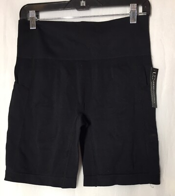 Under Control Black Biker Shorts Medium Woman s Side Pockets NWT