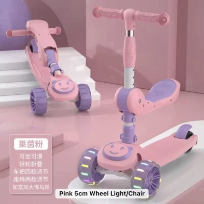 IKY Kinder Roller faltbares Kinder-Tretspielzeug-Laufrad mit 3 Rädern und Sitz