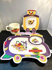Oneida Divided Plate Cup Bowl Dish Set Train Theme Toddler Children Child