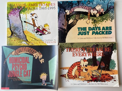 CALVIN HOBBES LOT 15~Sunday Pages~Days Packed~Treasure Everywhere~Jungle Cat~ - Picture 2 of 5