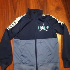 Air Jordan Therma Fit Jacket Youth Boys 4/5 Full Zip Hoodie dual blue