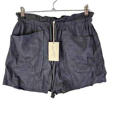 Womens Universal Thread Dark Gray Linen Shorts Elastic Waist 2'' Inseam Size XS