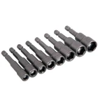 8pc MAGNETIC NUT DRIVER SOCKET SET 6 7 8 9 10 11 12 13mm 1/4" Hex Drive Setters
