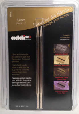 addi-click Basic 2 Nadelspitzen für Rundstricknadeln Messing 3,5-15mm