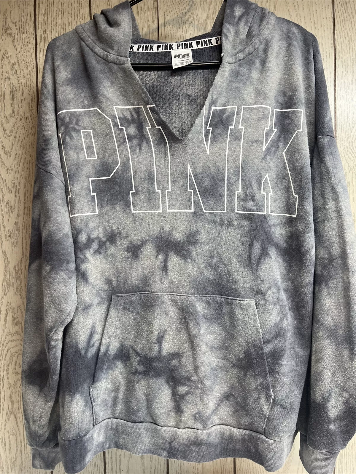 victoria-secret-vs v-neck pullover tunic tie dye hoodie